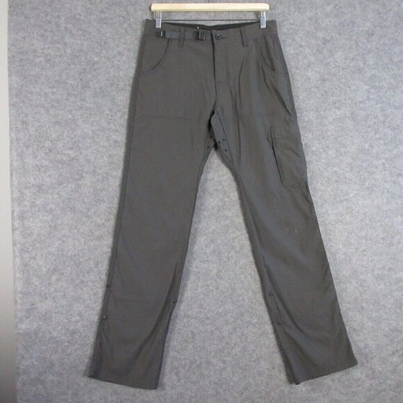 Prana Relaxed Fit Men Hiking Pants Convertible Roll Up Stretch 30 x 32 Gray 372 - Picture 1 of 16